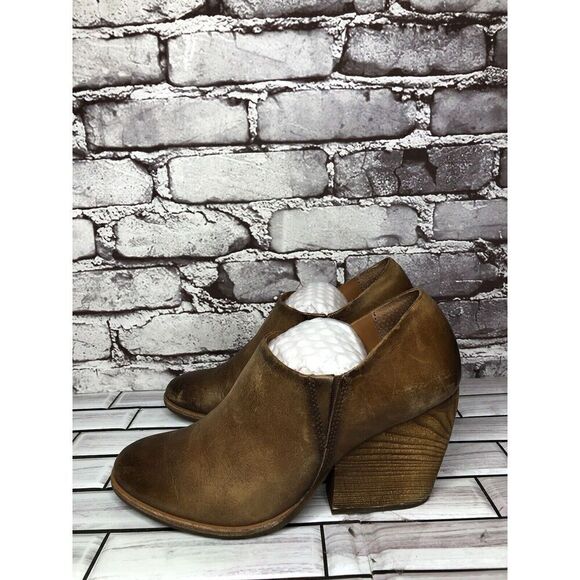 Kork-Ease Brown Leather Stacked Heel Wedge Ankle Booties Women’s Sz 7.5M US/38EU - Picture 6 of 16